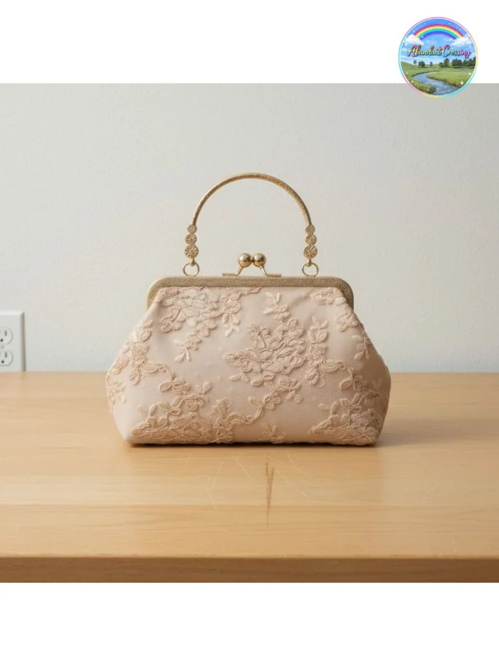 Lace Floral Clutch Evening Bag with Detachable Chain Wedding Party